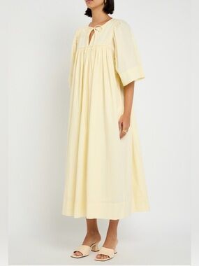 Skall Studio nadja pleated cotton midi dress